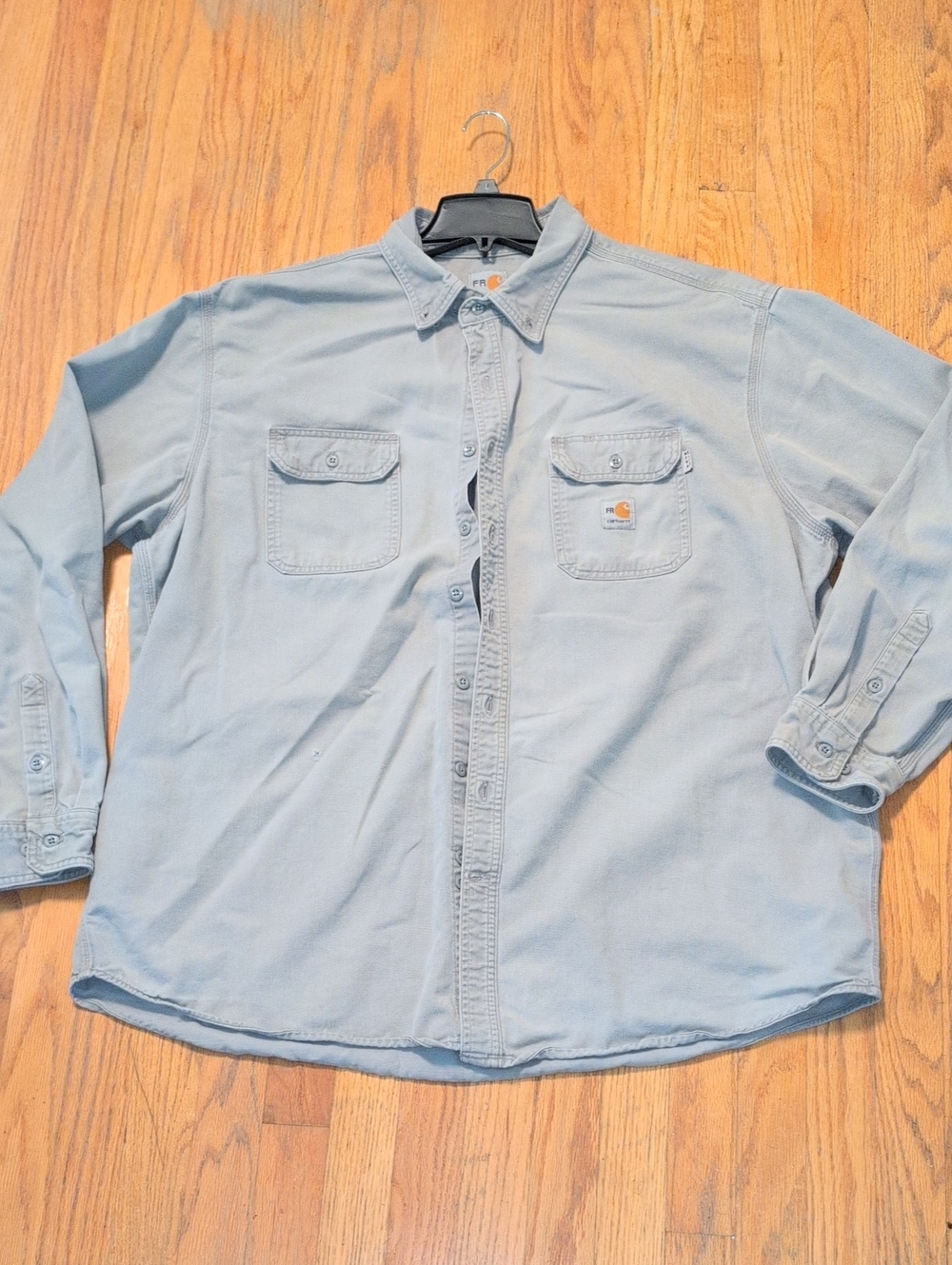Carhartt Light Blue Casual Button-Down Shirt - Long Sleeve